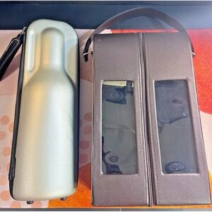 Rabbit Wine Trek Holder Silver Chill & 2 Bottle Wine Carrier Set Drink Picnic